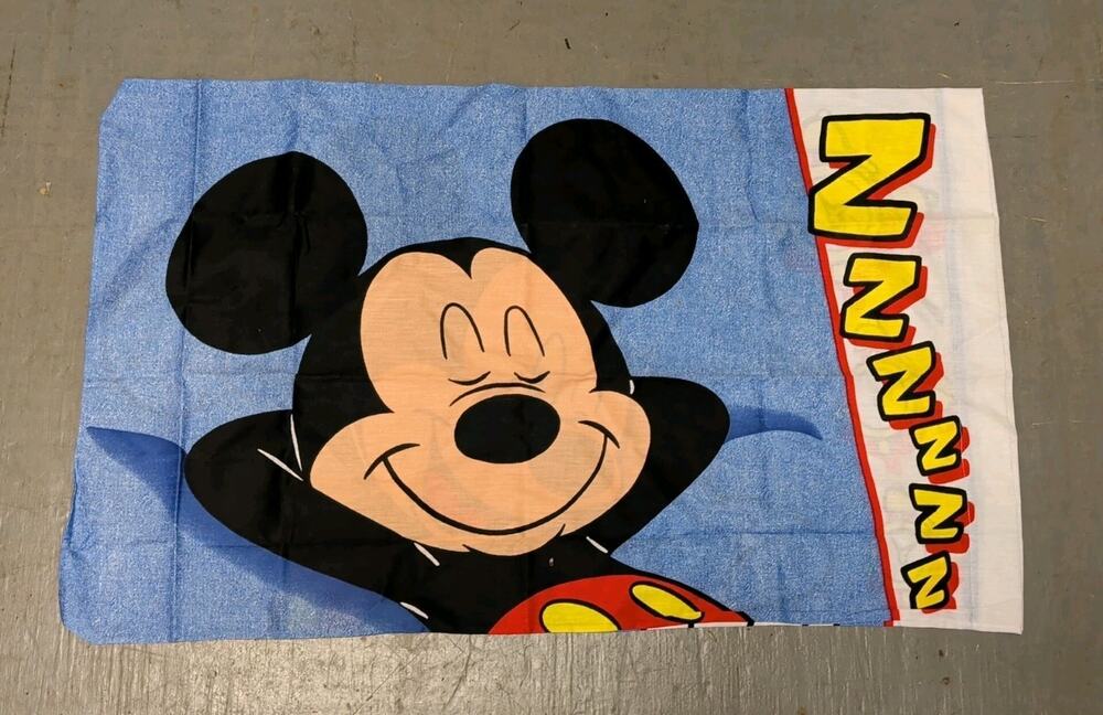 (2) New Sealed Vintage Disney Mickey Mouse Standard Size Pillowcase